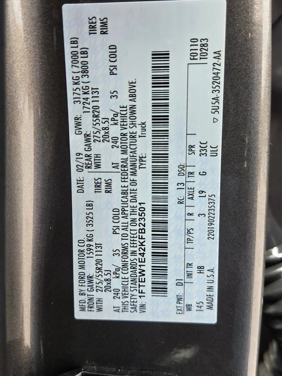 2019 Ford F-150 LARIAT 4WD SuperCrew 5.5' Box