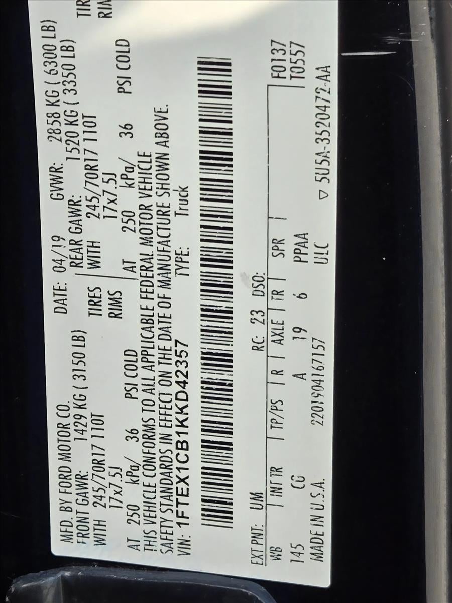 2019 Ford F-150 XL 2WD SuperCab 6.5' Box