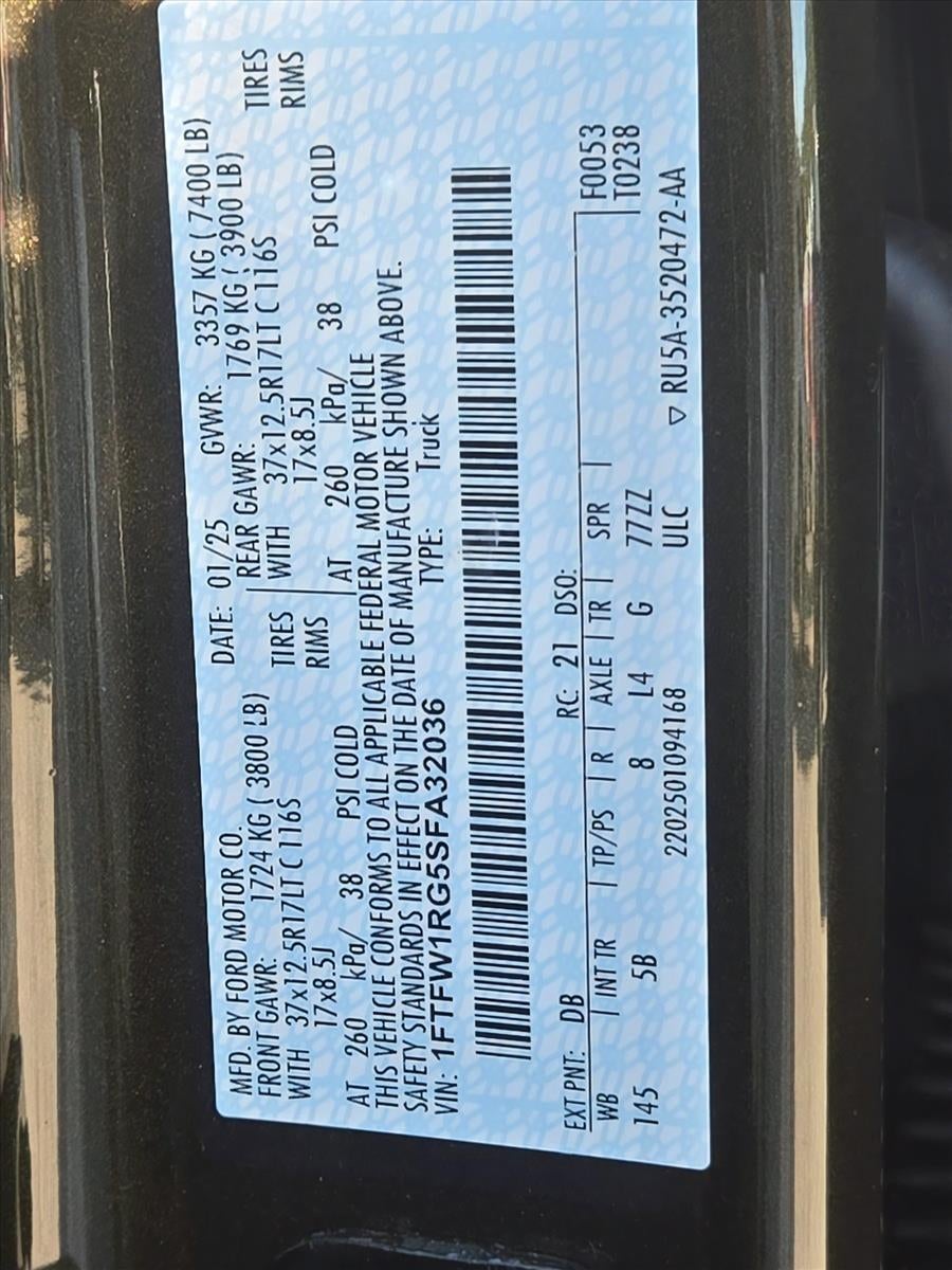 2025 Ford F-150 Raptor 4WD SuperCrew 5.5' Box