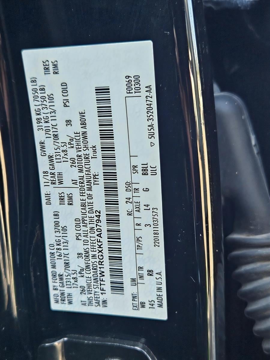2019 Ford F-150 Raptor 4WD SuperCrew 5.5' Box