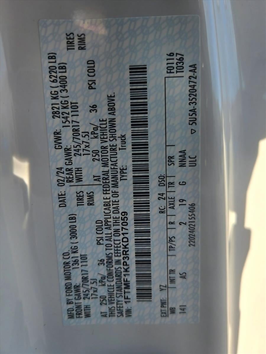 2024 Ford F-150 XL 2WD Reg Cab 8' Box