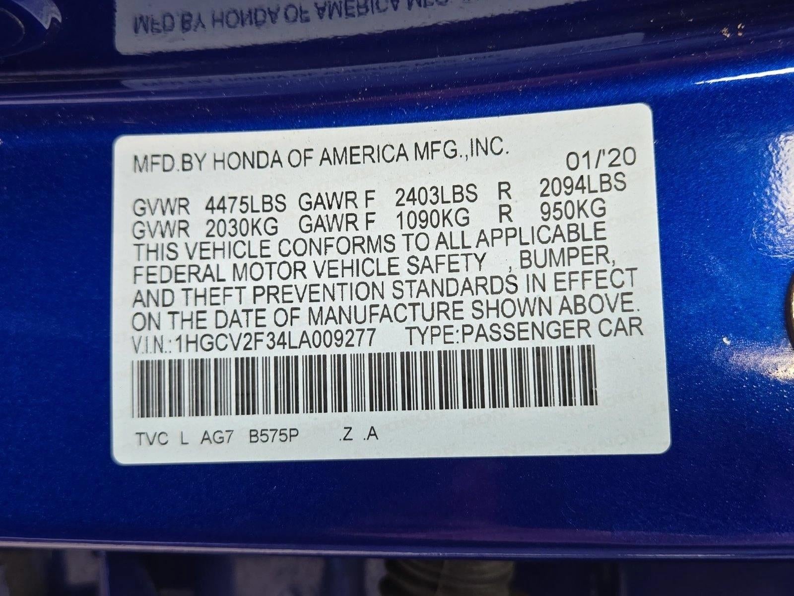 2020 Honda Accord Sedan Sport 2.0T Automatic