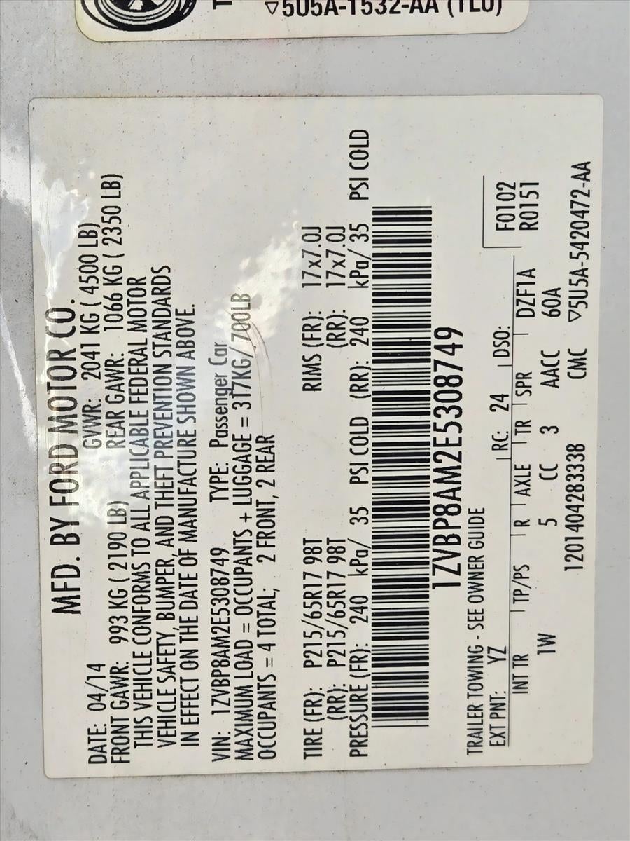 2014 Ford Mustang 2dr Cpe V6