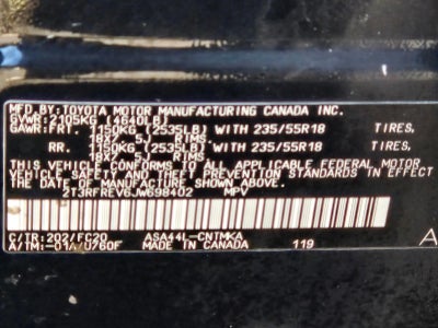 2018 Toyota RAV4 Adventure AWD (Natl)