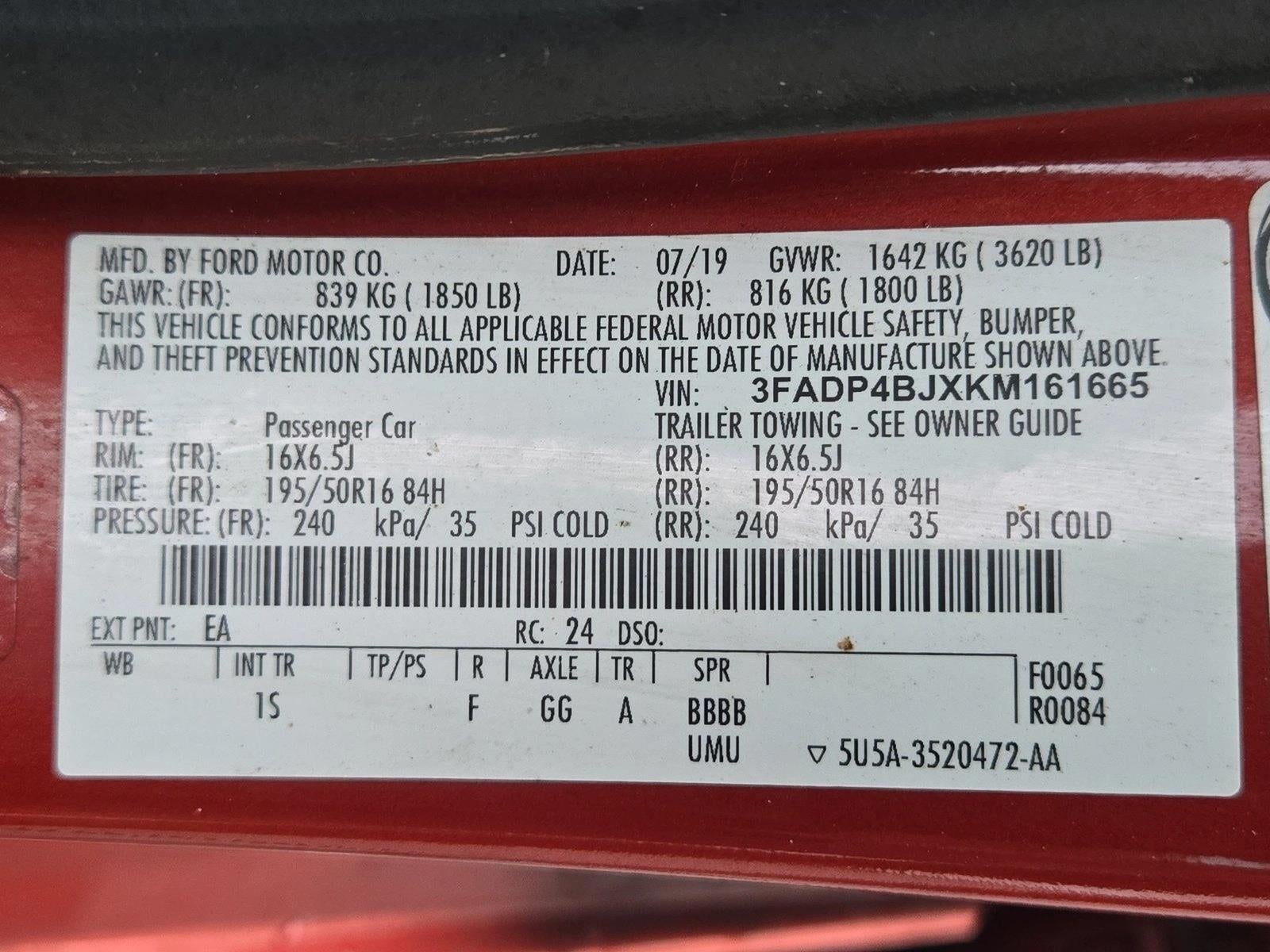 2019 Ford Fiesta SE Sedan
