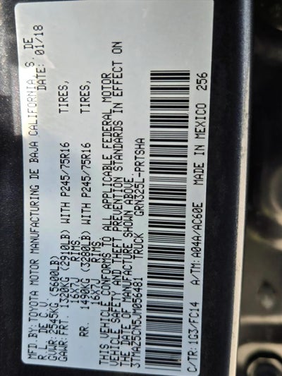 2018 Toyota Tacoma SR5 Double Cab 5' Bed V6 4x2 AT (GS)