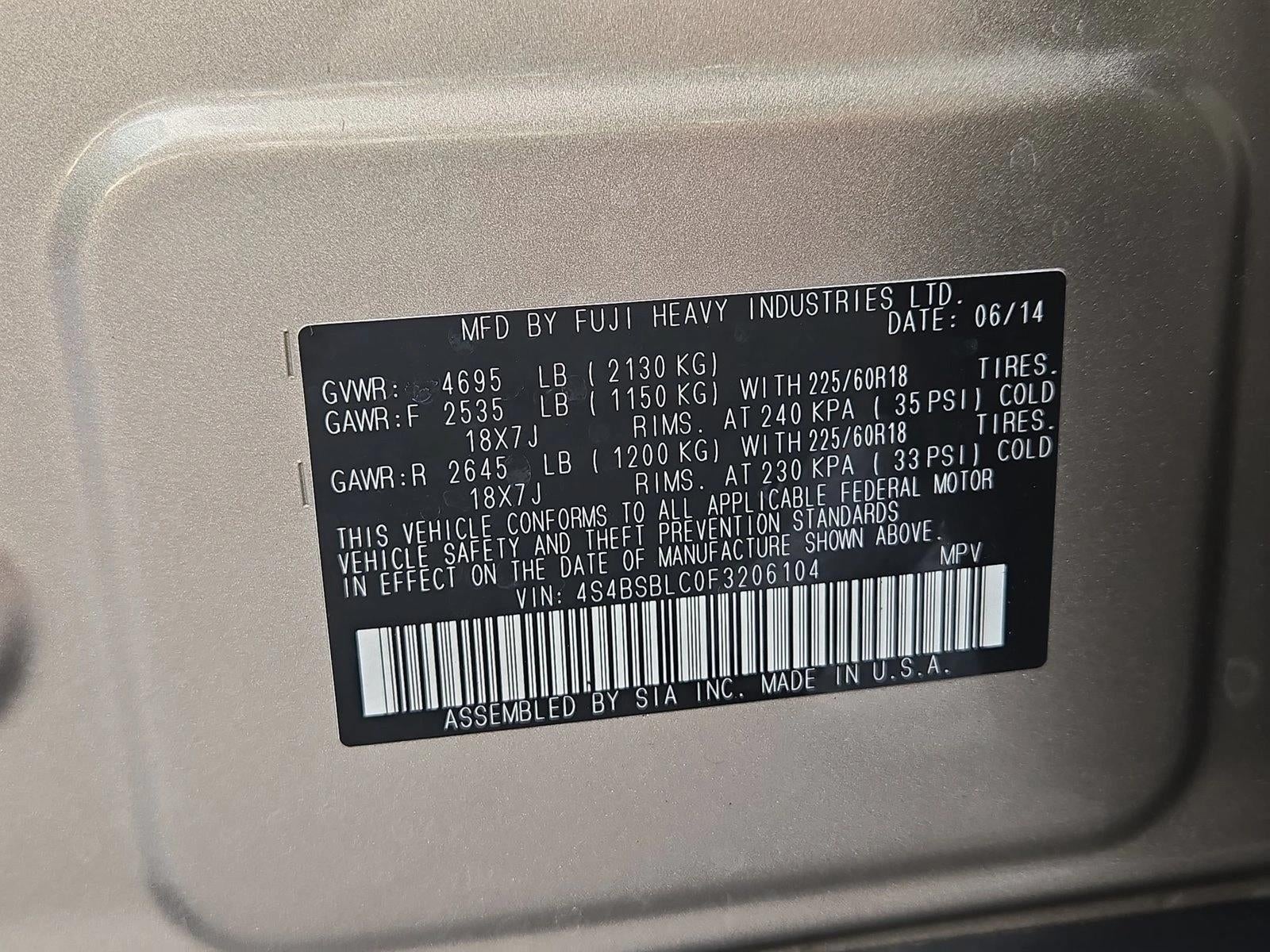 2015 Subaru Outback 2.5i Limited