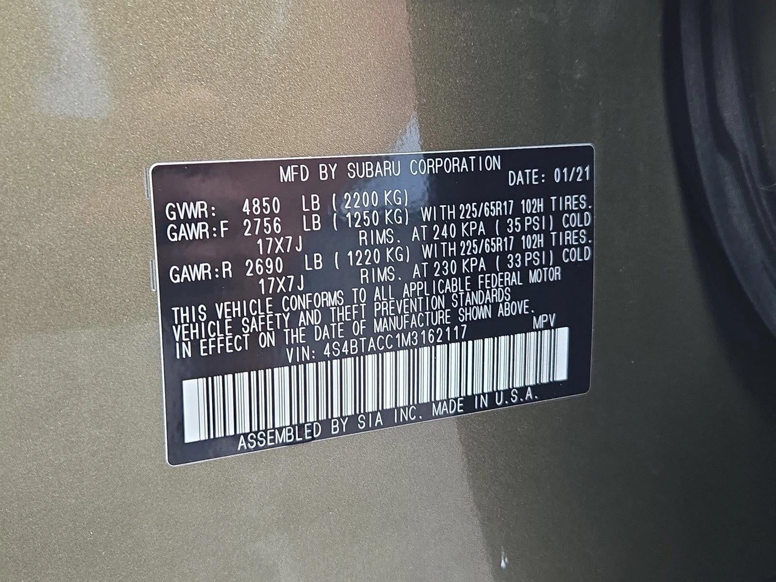 2021 Subaru Outback Premium CVT