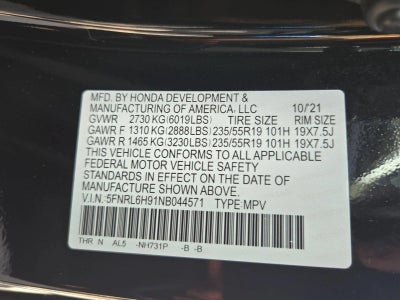 2022 Honda Odyssey Elite Auto