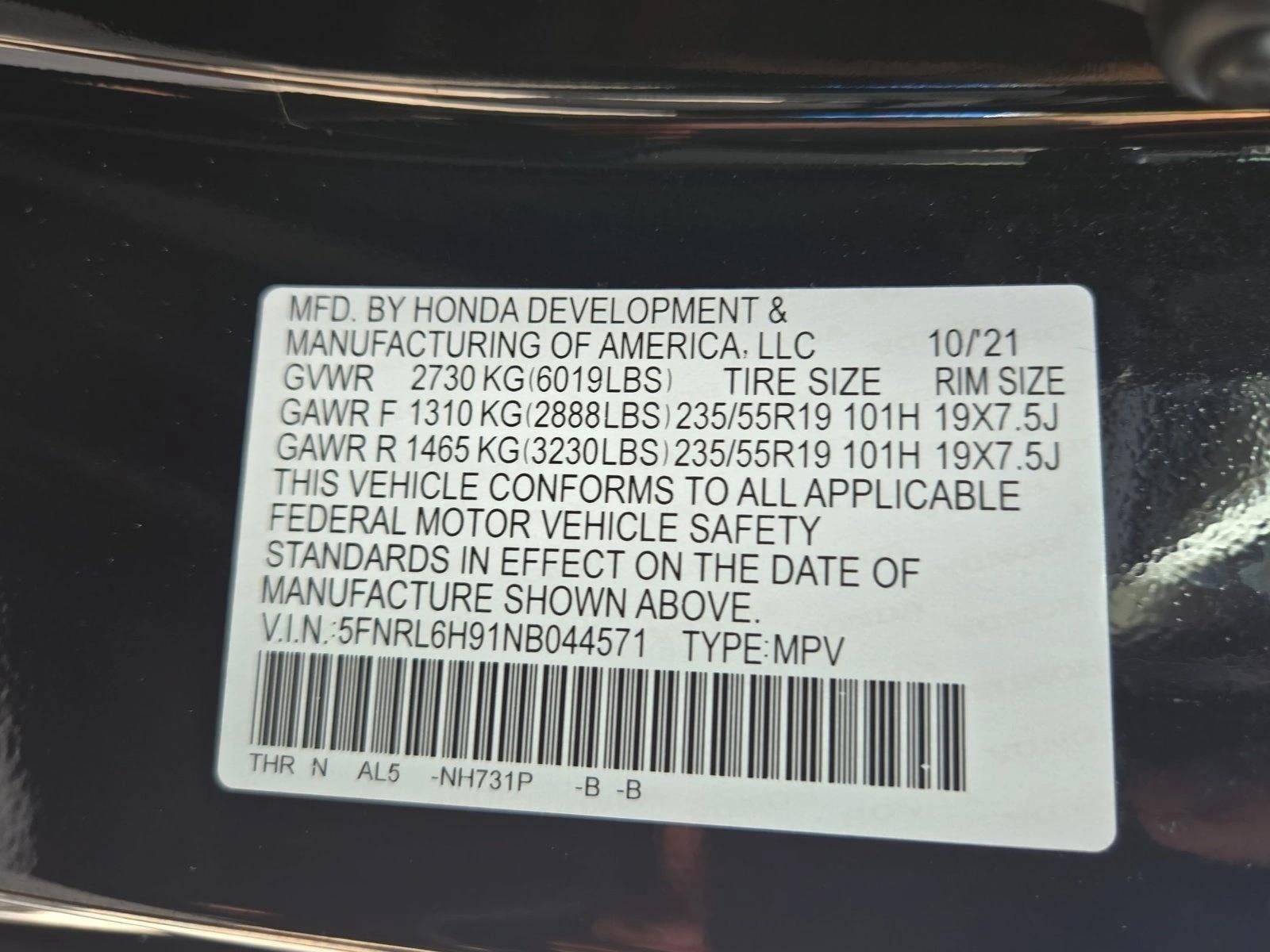 2022 Honda Odyssey Elite Auto