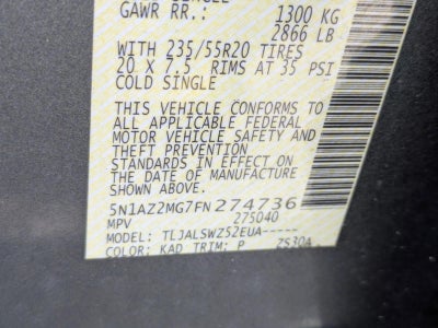 2015 Nissan Murano FWD 4dr Platinum