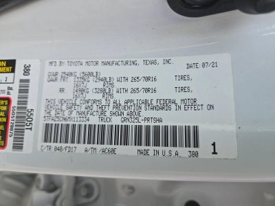 2021 Toyota Tacoma 2WD 2WD TRD Off Road Double Cab 5' Bed V6 AT (Natl)