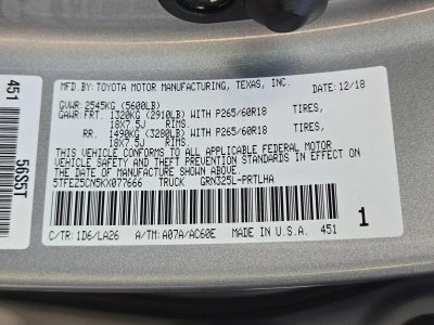 2019 Toyota Tacoma 2WD 2WD Limited Double Cab 5' Bed V6 AT (Natl)