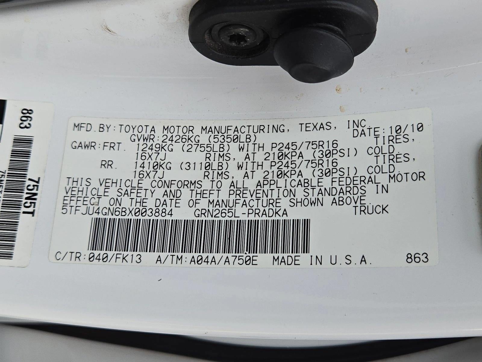 2011 Toyota Tacoma 2WD Double Cab Short Bed V6 Automatic PreRunner (Natl)