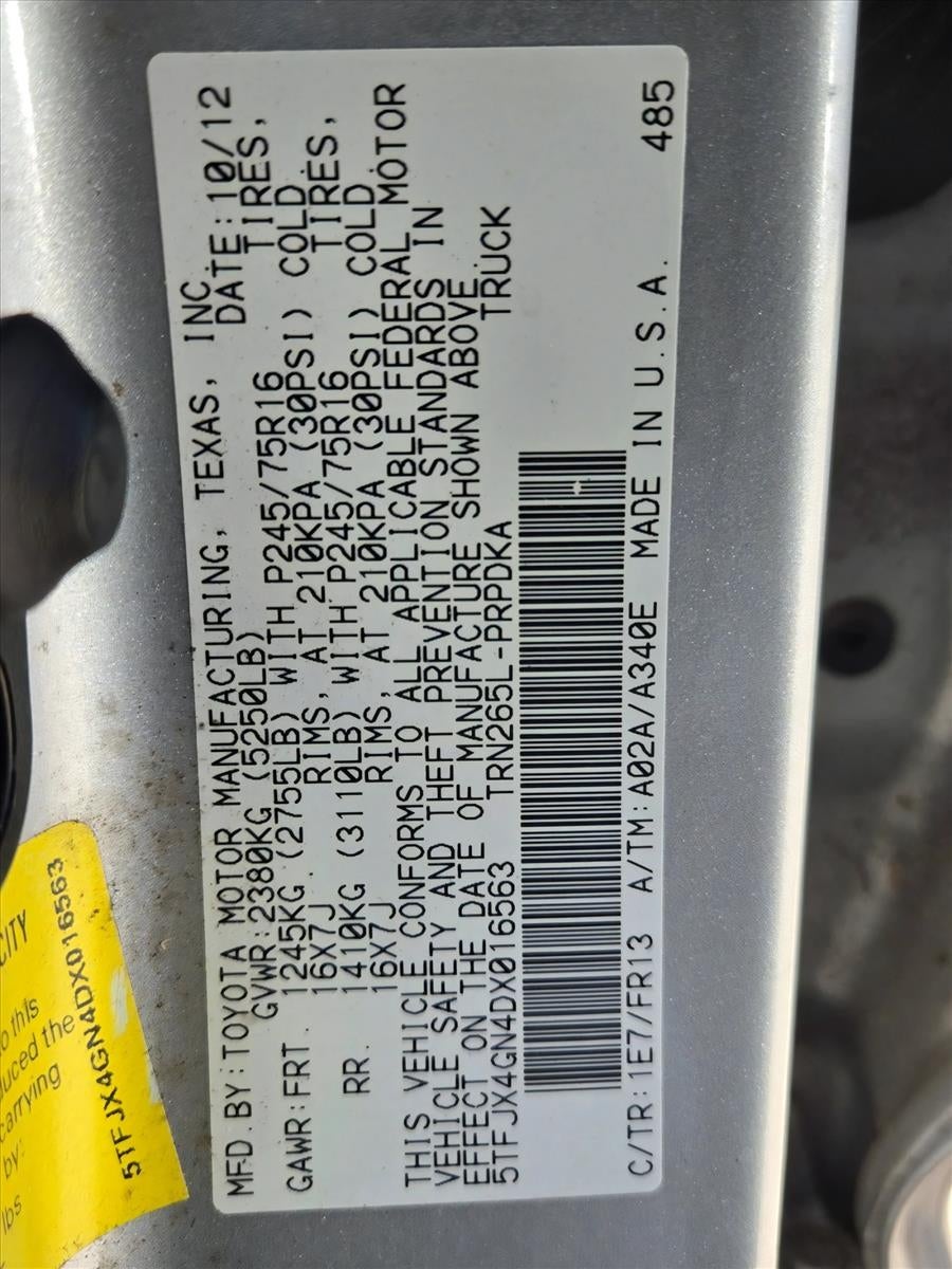 2013 Toyota Tacoma 2WD Double Cab Short Bed I4 Automatic PreRunner (Natl)