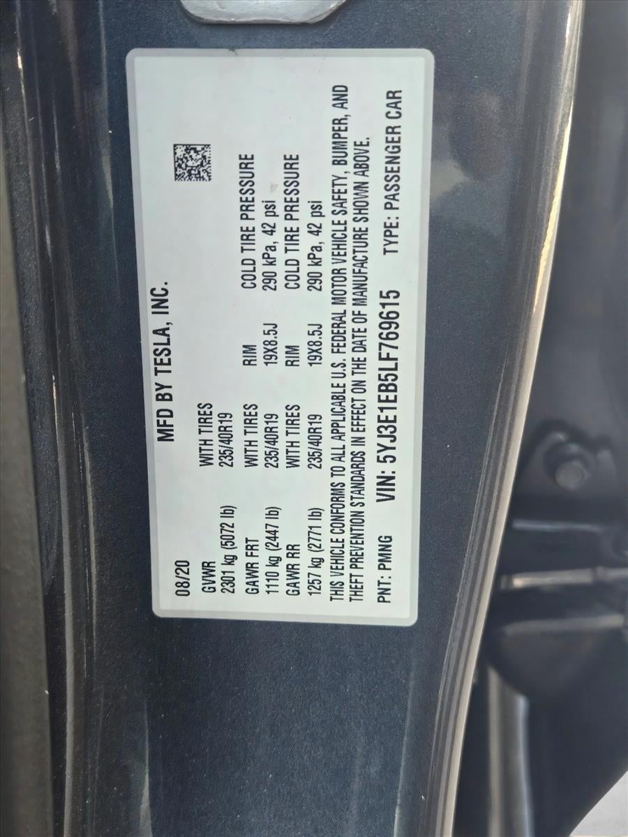 2020 Tesla Model 3 Long Range AWD