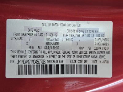 2021 Mazda Mazda MX-5 Miata RF Grand Touring Manual