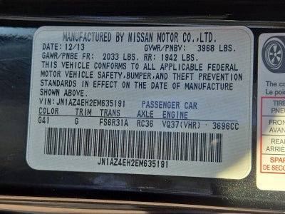 2014 Nissan 370Z 2dr Cpe Manual