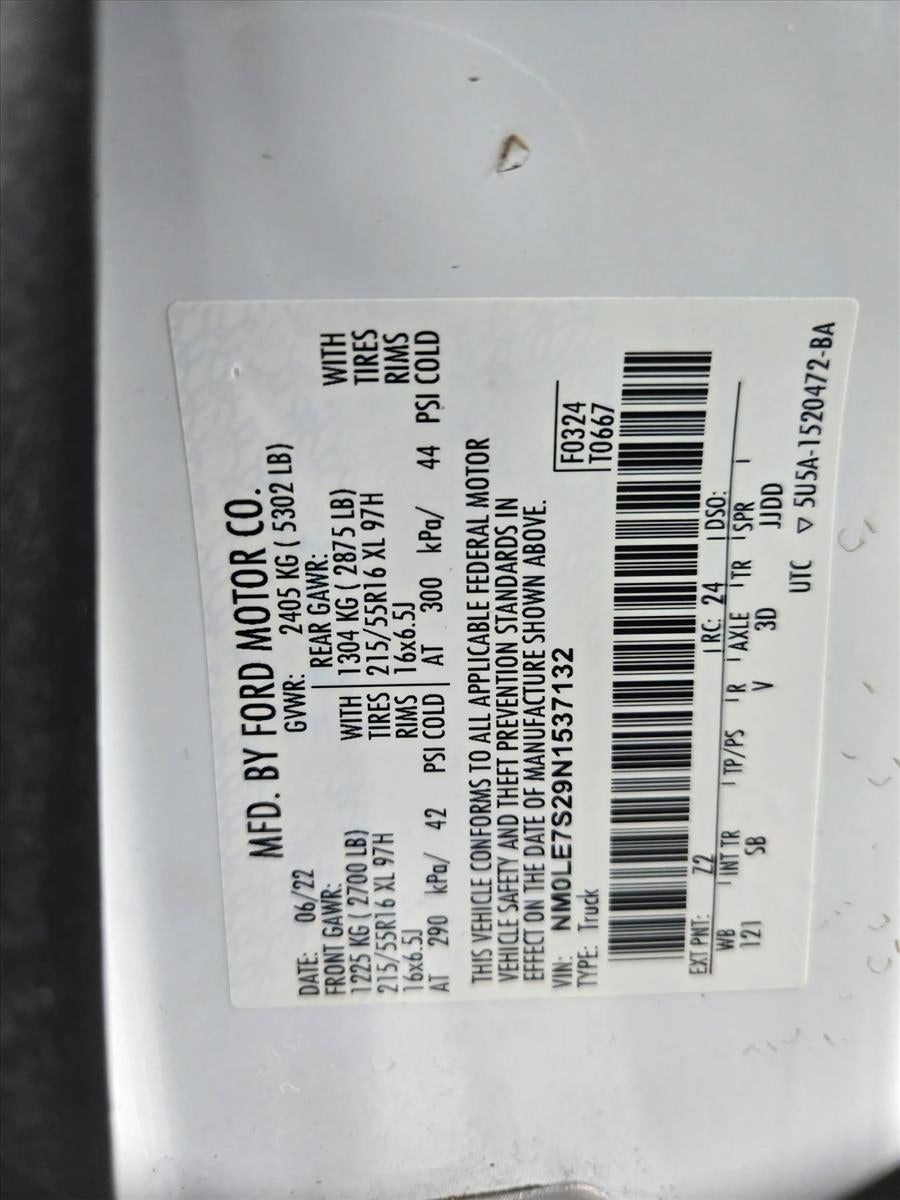 2022 Ford Transit Connect Van XL LWB w/Rear Liftgate