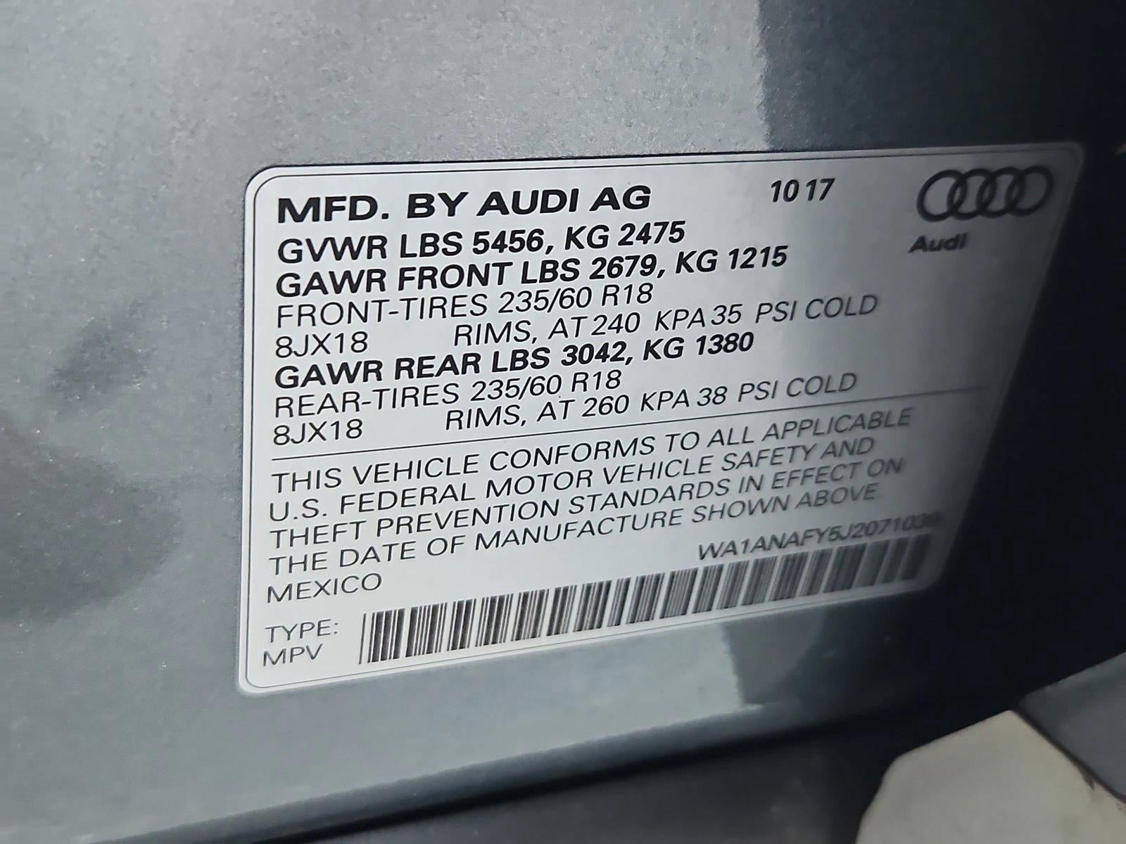 2018 Audi Q5 2.0 TFSI Premium
