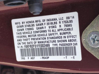 2015 Honda Civic Sedan LX CVT