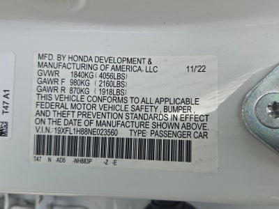 2022 Honda Civic Hatchback Sport Touring CVT