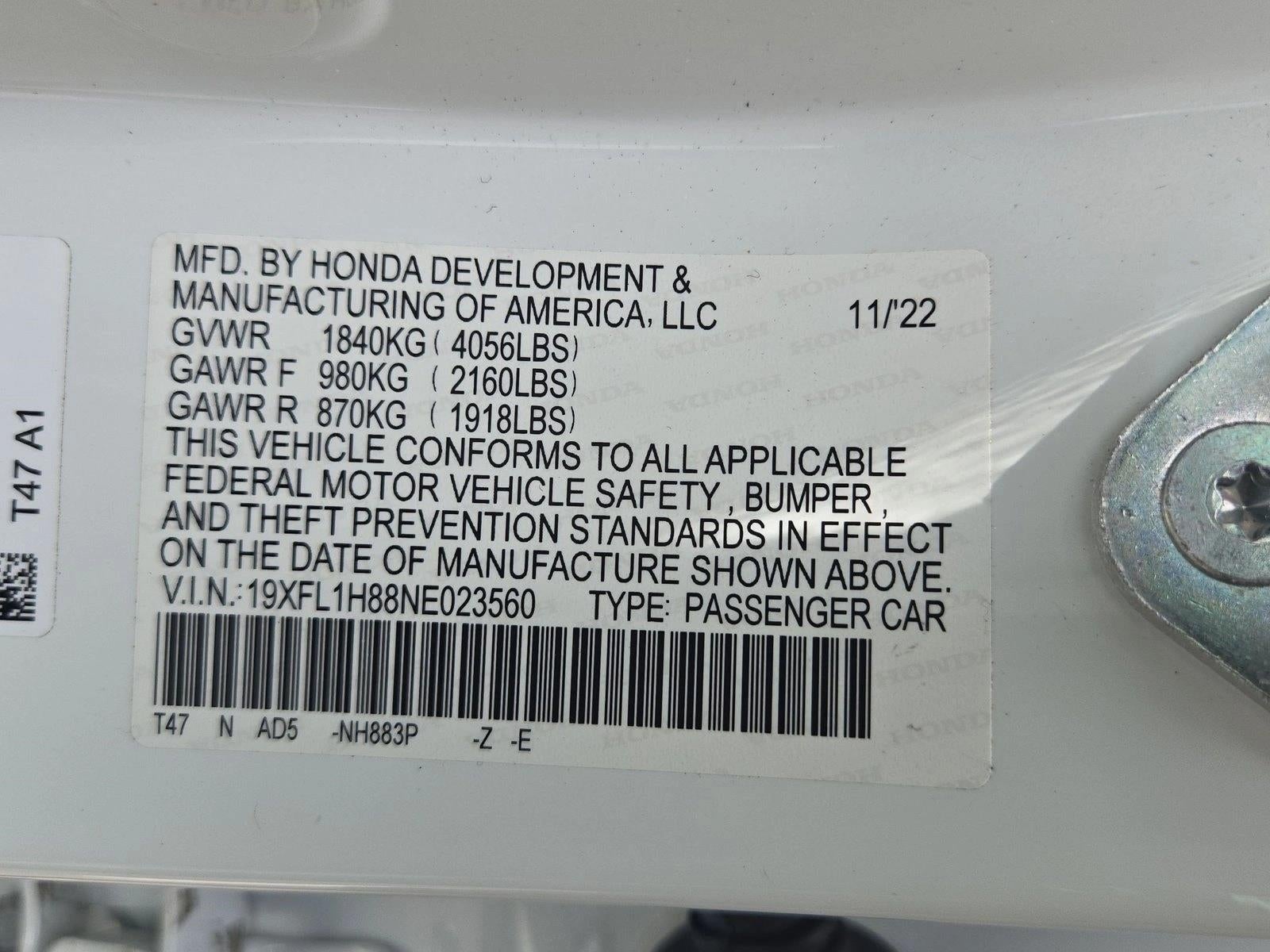 2022 Honda Civic Hatchback Sport Touring CVT