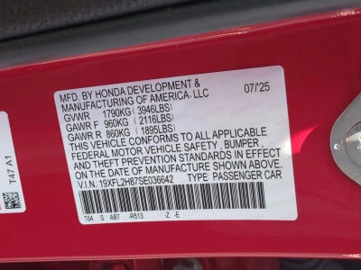 2025 Honda Civic Hatchback Sport CVT