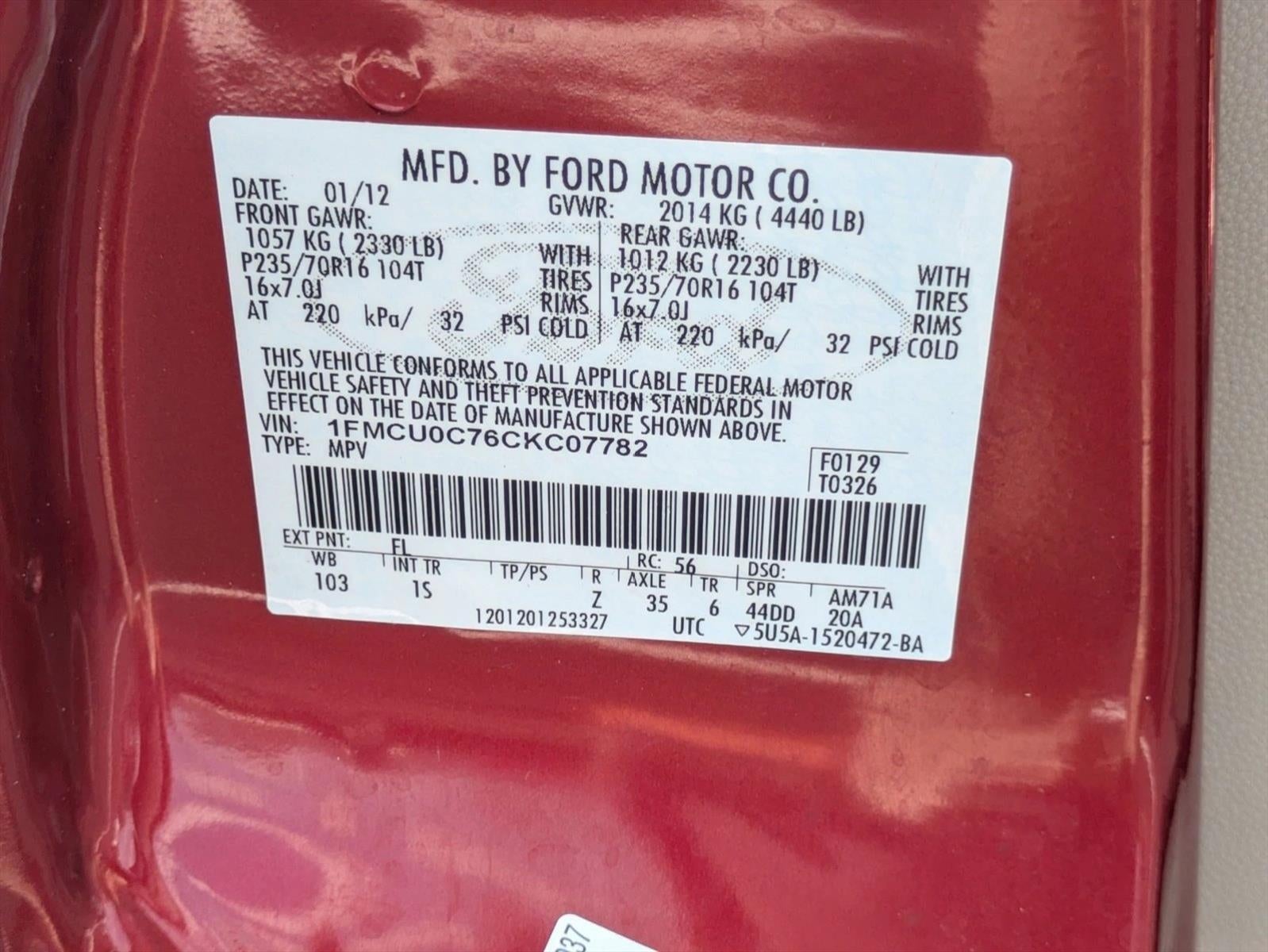 2012 Ford Escape FWD 4dr XLS