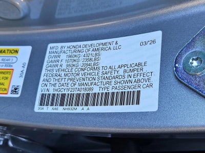 2026 Honda Accord Sedan LX CVT