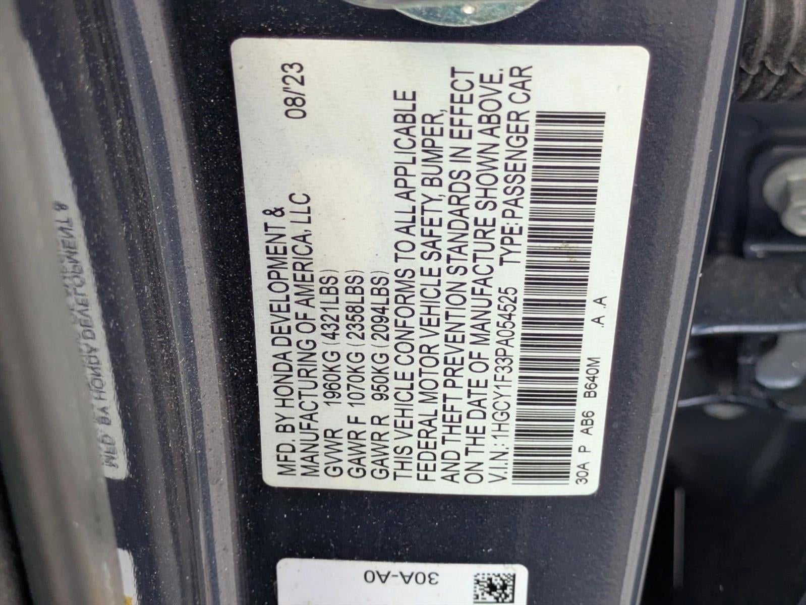 2023 Honda Accord Sedan EX CVT