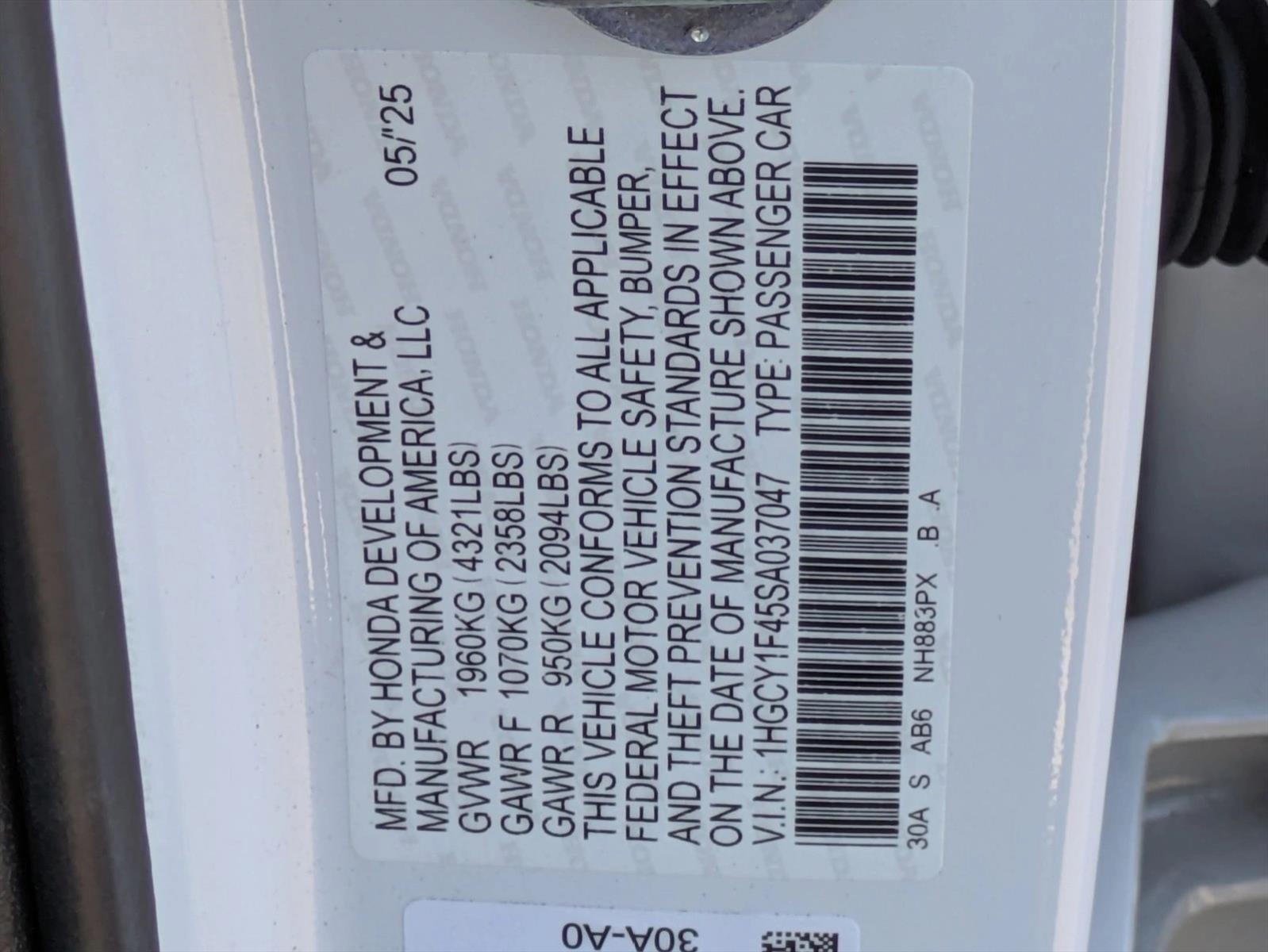 2025 Honda Accord Sedan SE CVT