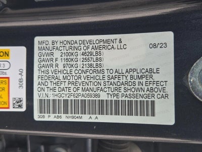 2023 Honda Accord Hybrid EX-L Sedan