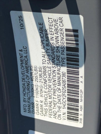2025 Honda Accord Hybrid EX-L Sedan