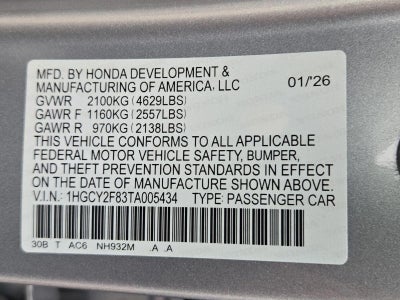 2026 Honda Accord Hybrid Touring Sedan