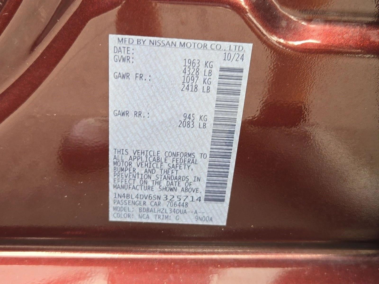 2025 Nissan Altima SV FWD