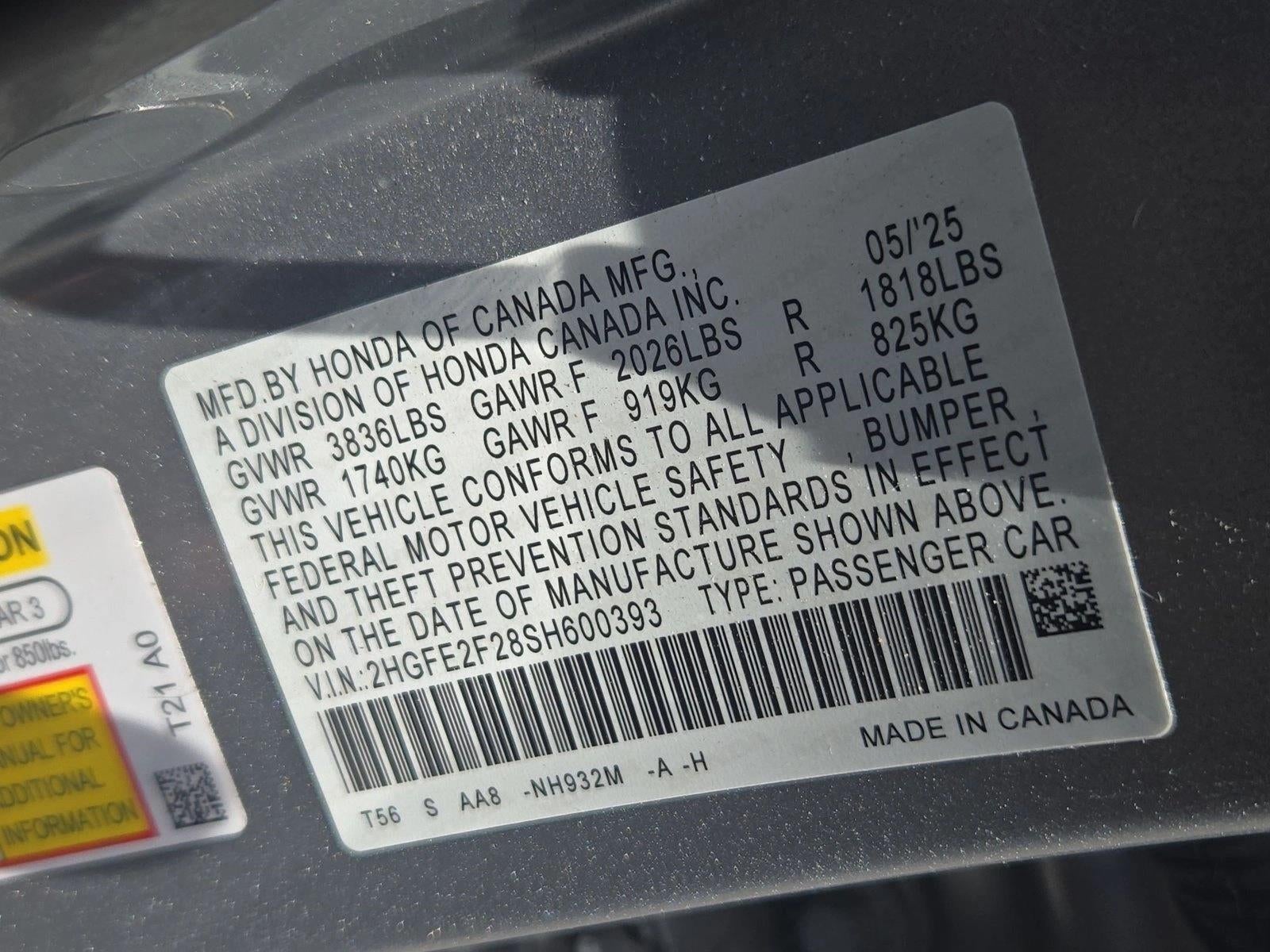 2025 Honda Civic Sedan LX CVT
