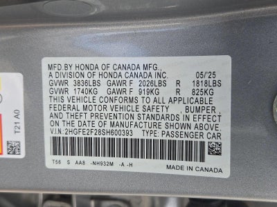 2025 Honda Civic Sedan LX CVT
