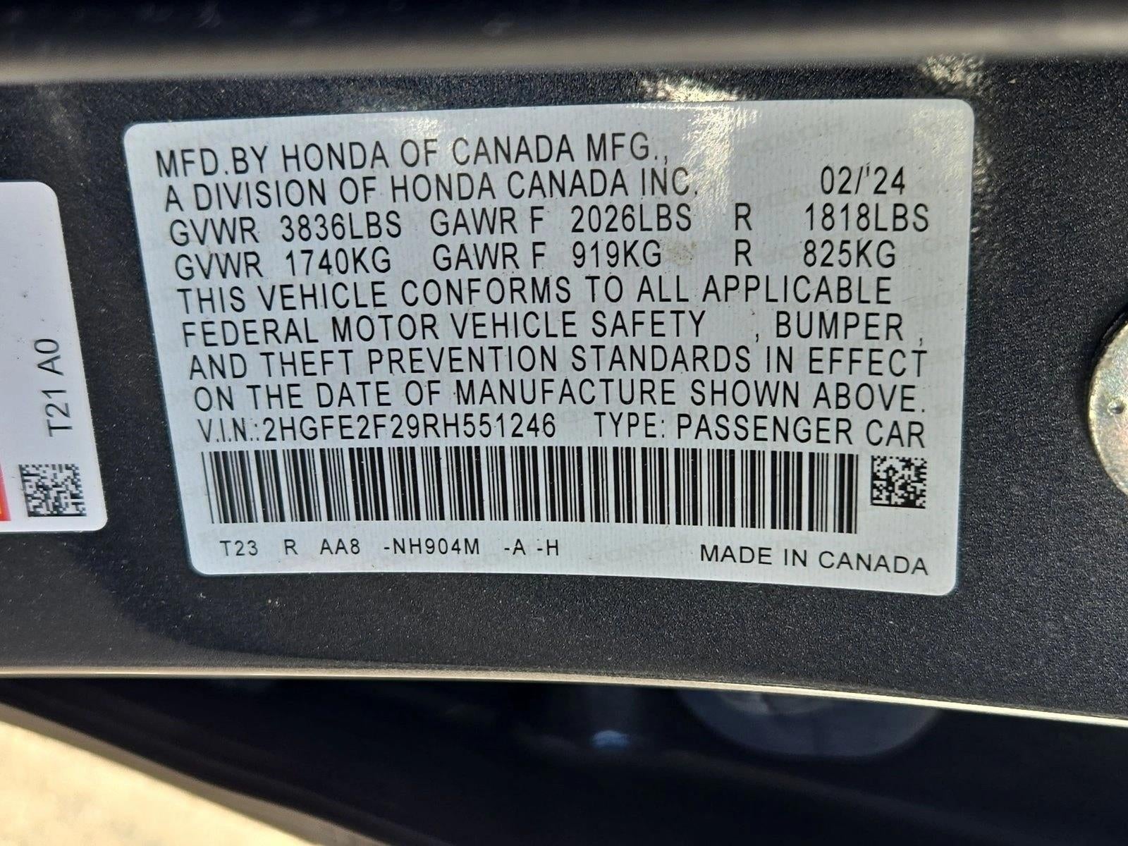 2024 Honda Civic Sedan LX CVT