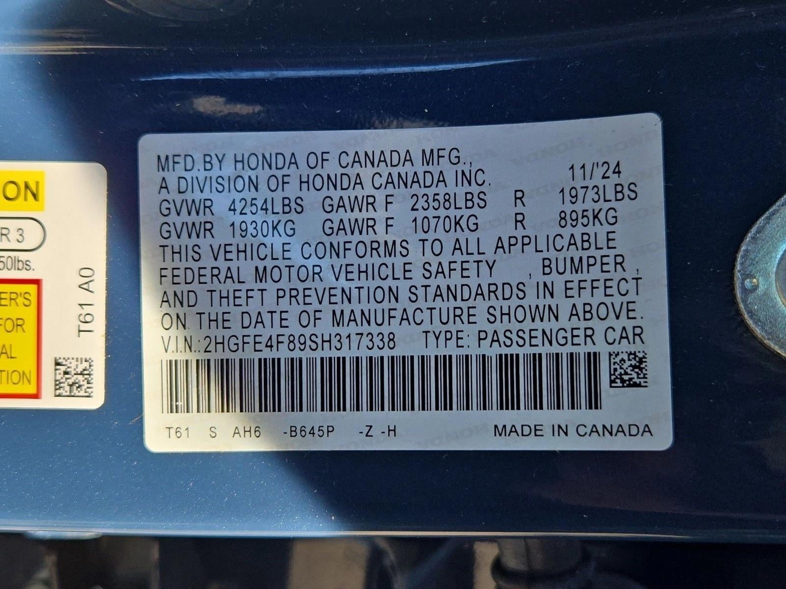 2025 Honda Civic Sedan Hybrid Sport CVT