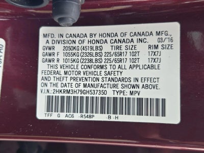 2016 Honda CR-V EX-L 2WD with Navigation