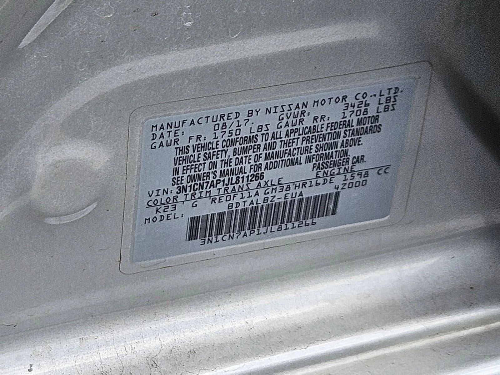 2018 Nissan Versa Sedan SV CVT