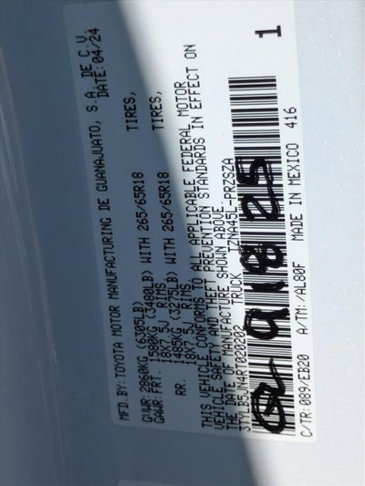 2024 Toyota Tacoma 4WD 4WD Limited Double Cab 5' Bed AT (Natl)