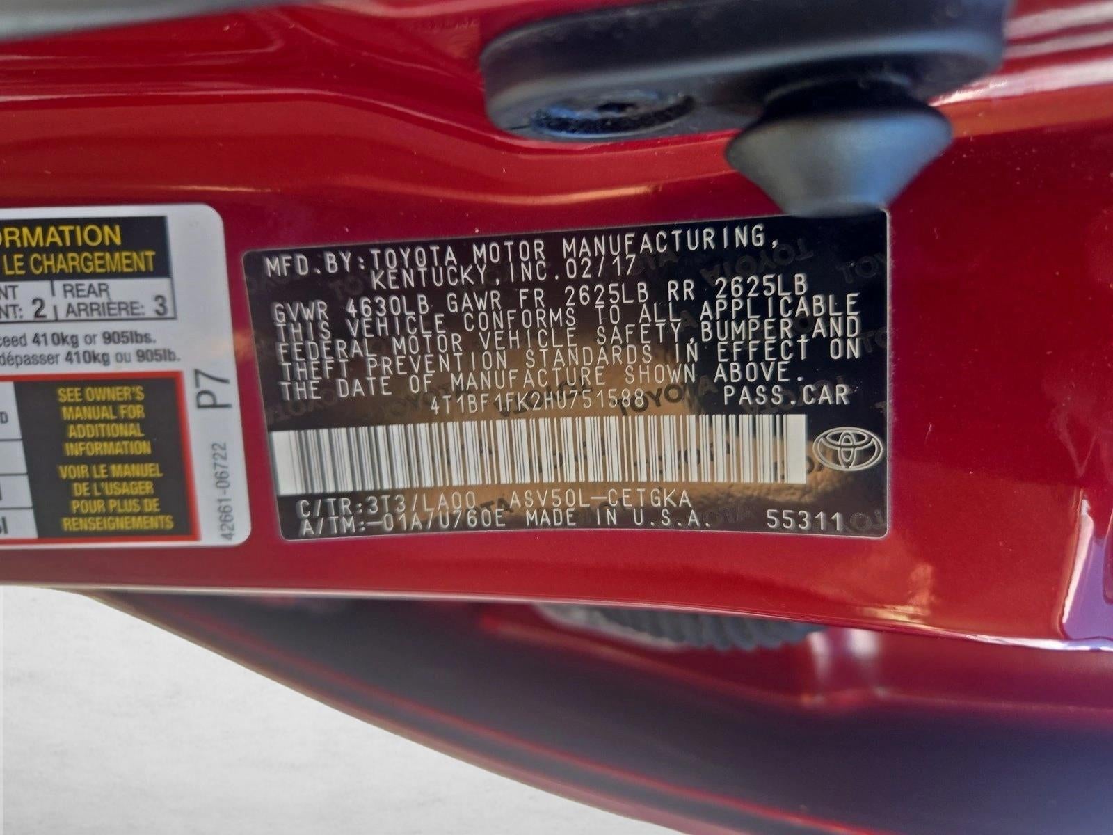 2017 Toyota Camry XLE Auto (SE)