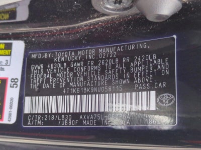 2022 Toyota Camry XSE Auto AWD (Natl)