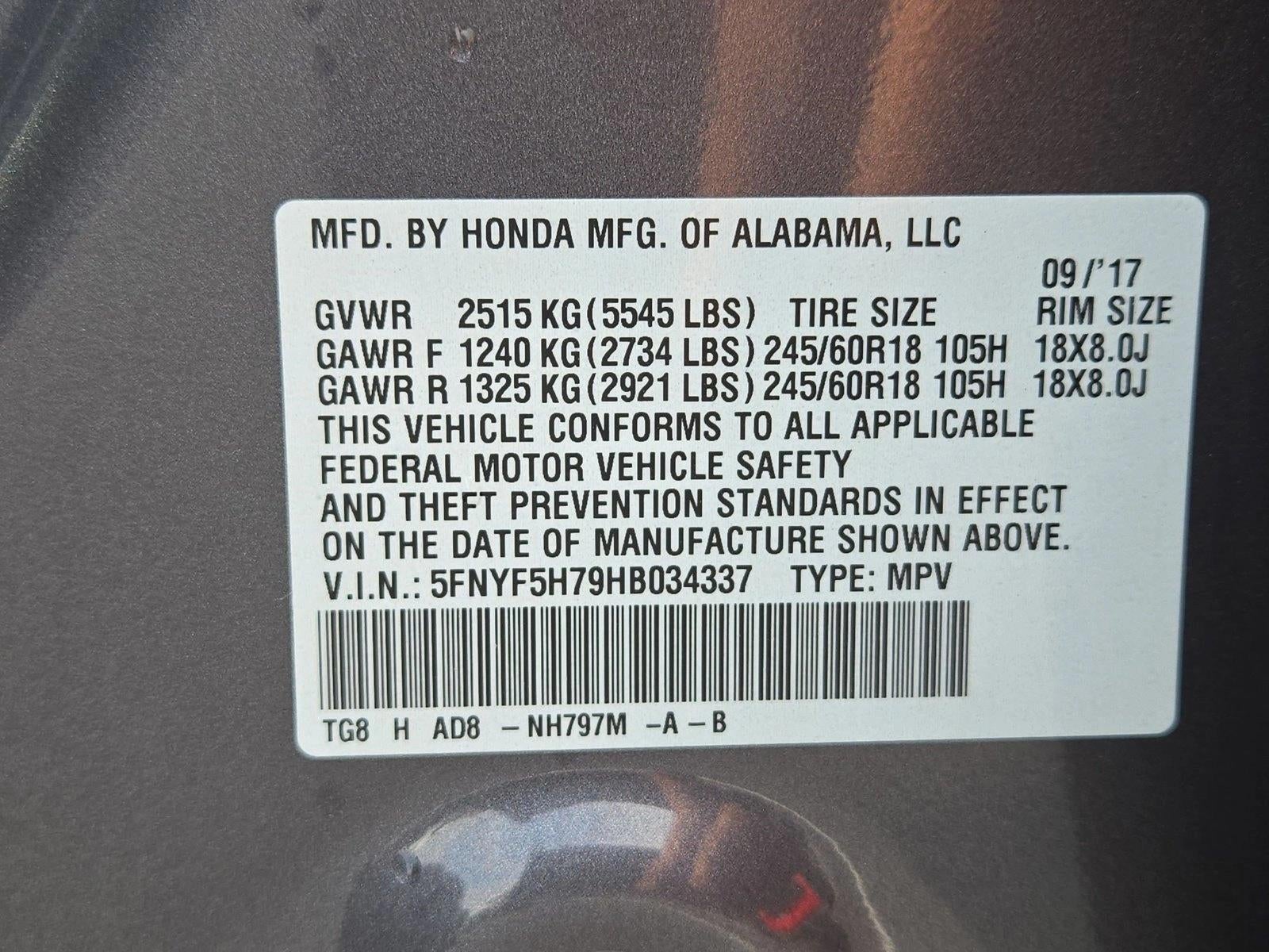 2017 Honda Pilot EX-L w/Navigation 2WD