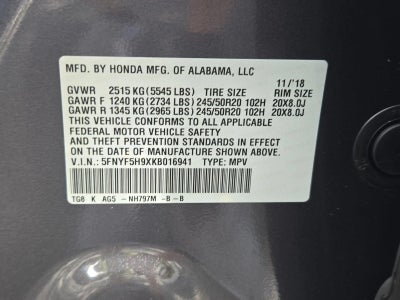 2019 Honda Pilot Touring 8-Passenger 2WD