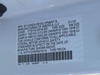 2023 Honda Ridgeline RTL AWD