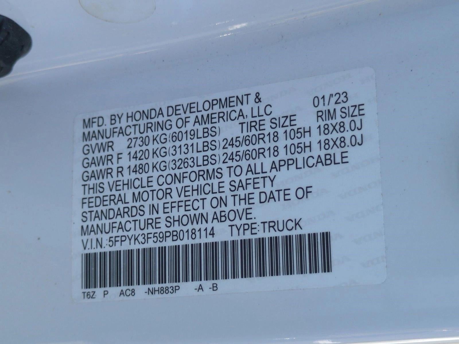 2023 Honda Ridgeline RTL AWD