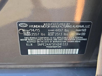 2015 Hyundai SONATA 4dr Sdn 2.4L SE